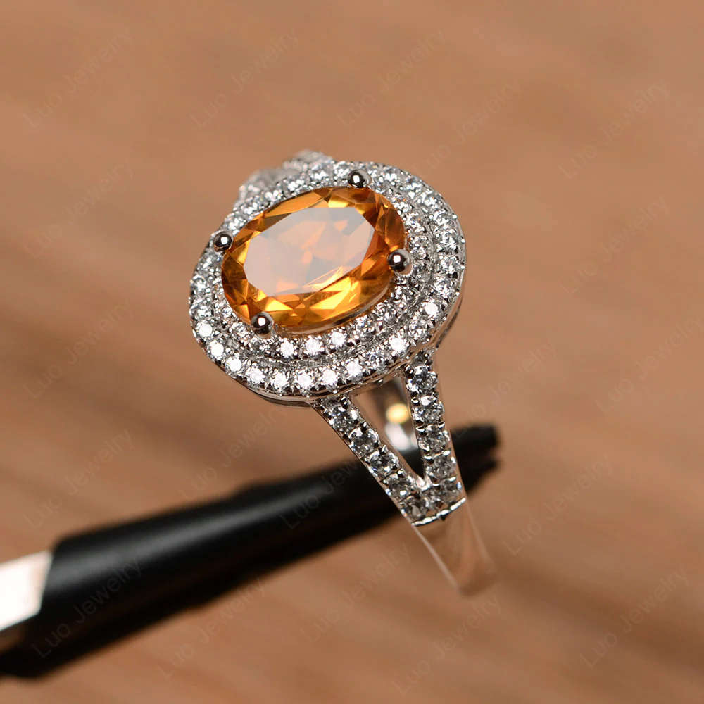 Citrine Double Halo Ring - Image 2