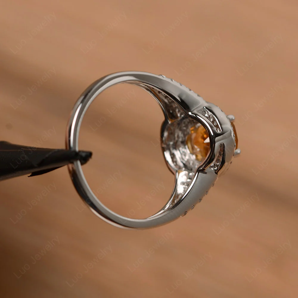 Citrine Double Halo Ring - Image 3