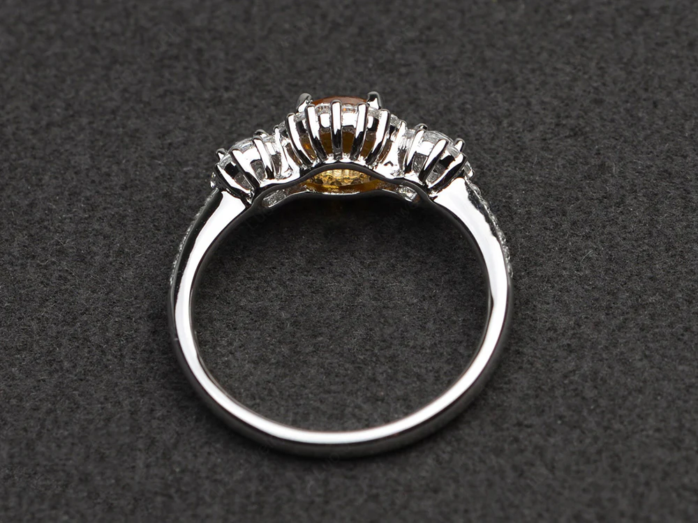 Citrine Engagement Ring Art Deco - Image 3