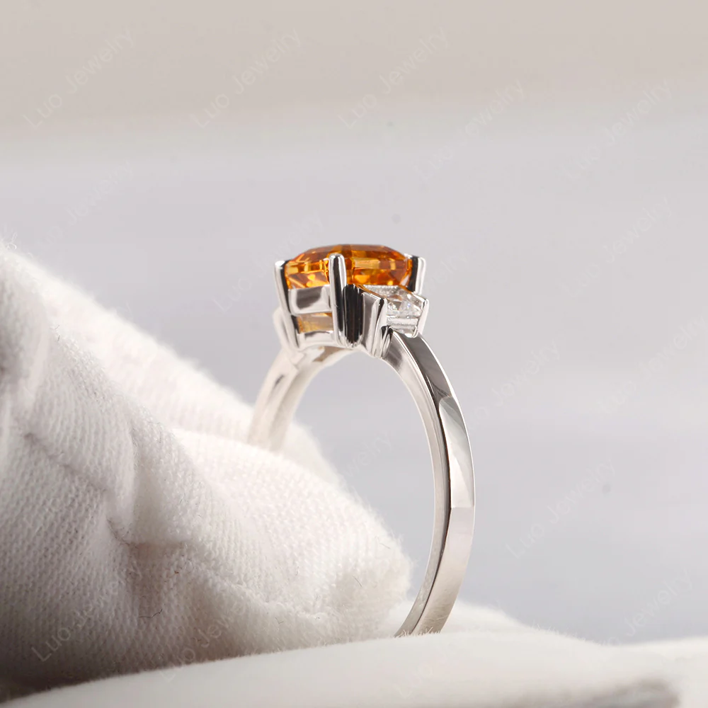 Unique Asscher Cut Citrine Ring - Image 4