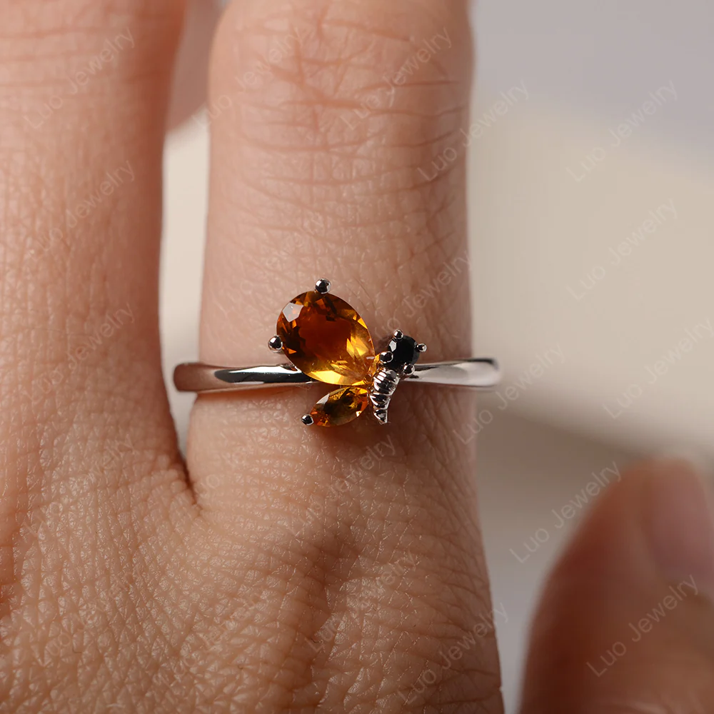 Citrine Bee Engagement Ring - Image 5