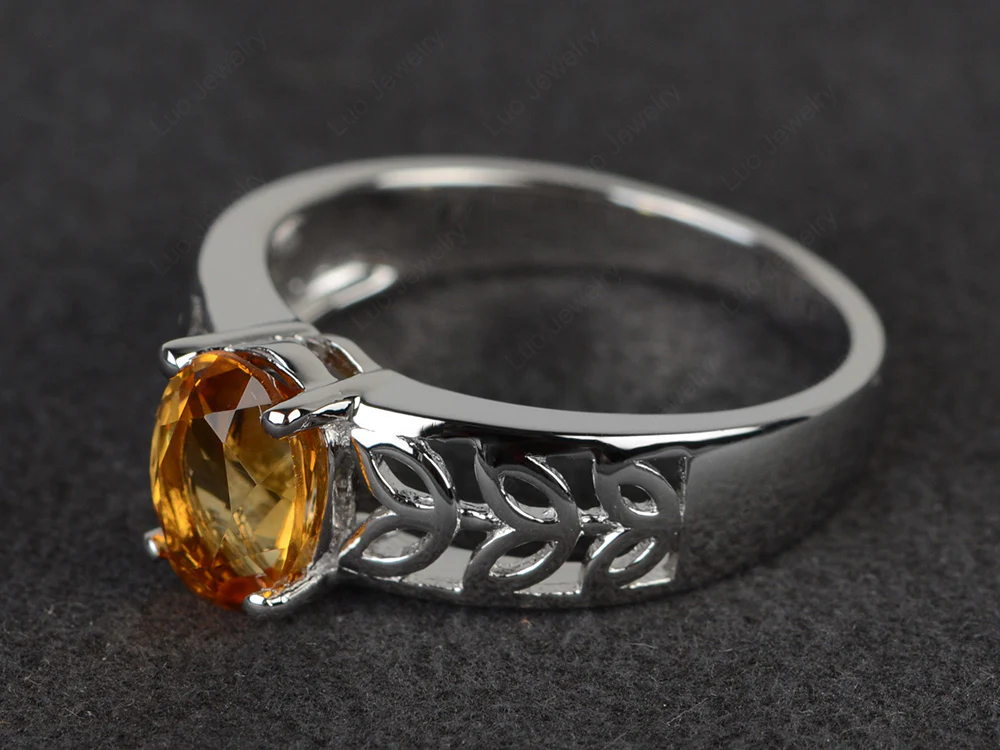 Citrine Leaf Solitaire Ring - Image 2