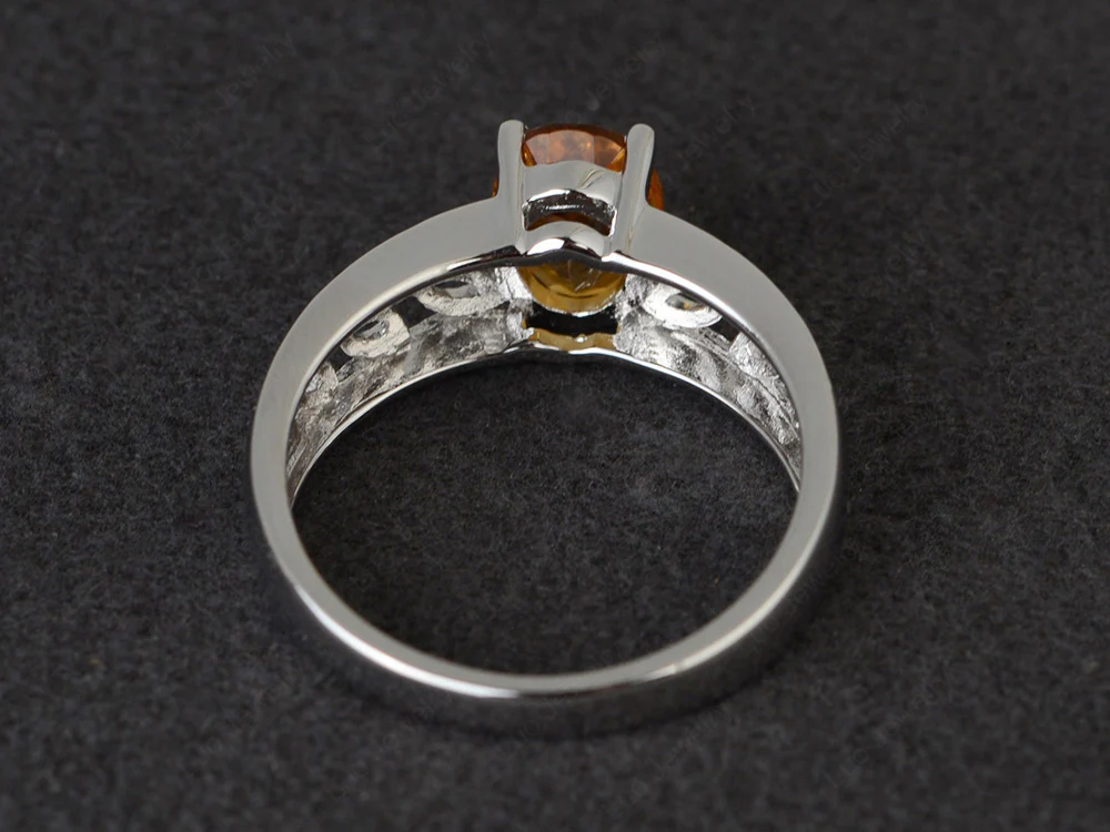 Citrine Leaf Solitaire Ring - Image 3
