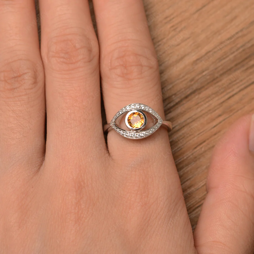 Citrine Evil Eye Ring - Image 4