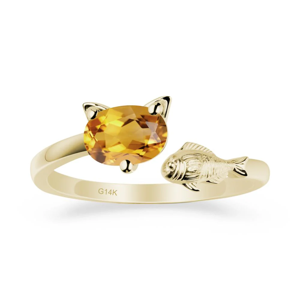 Citrine Fish and Cat Ring - Image 3