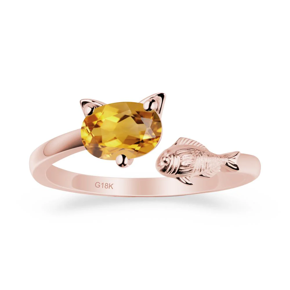 Citrine Fish and Cat Ring - Image 4