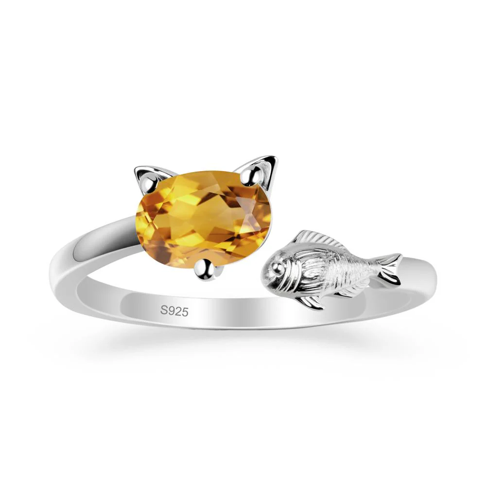 Citrine Fish and Cat Ring - Image 9