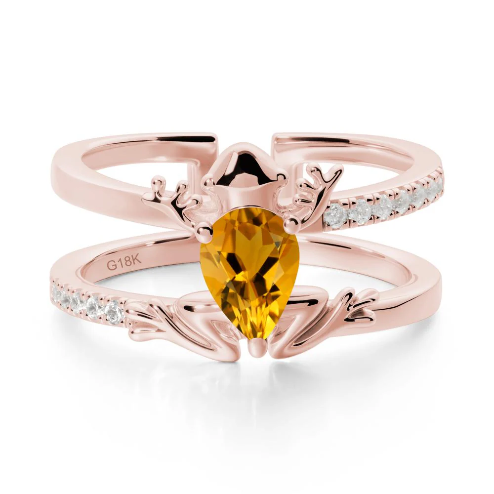 Citrine Frog Double Band Ring - Image 5