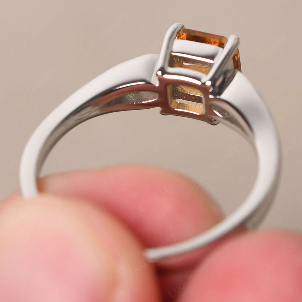 Citrine Ring with Channel Set Band - Image 4