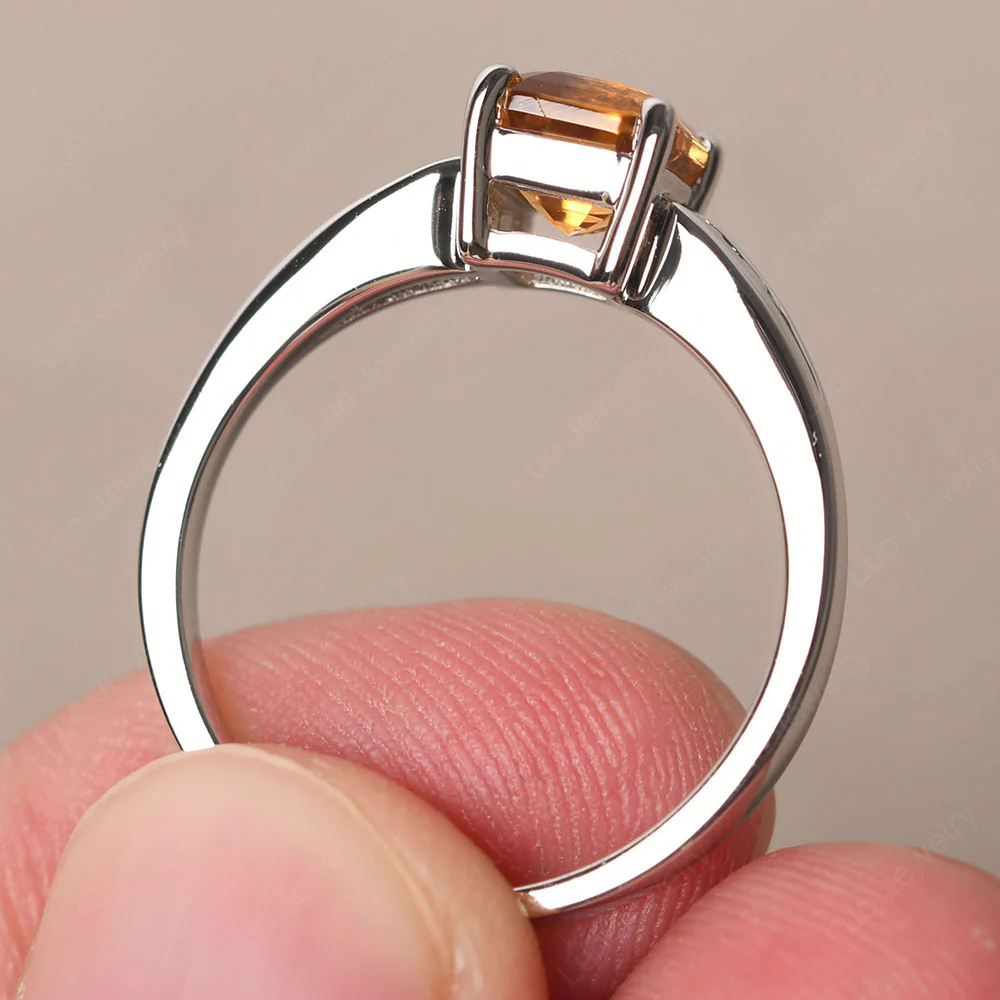 Citrine Ring with Channel Set Band - Image 5