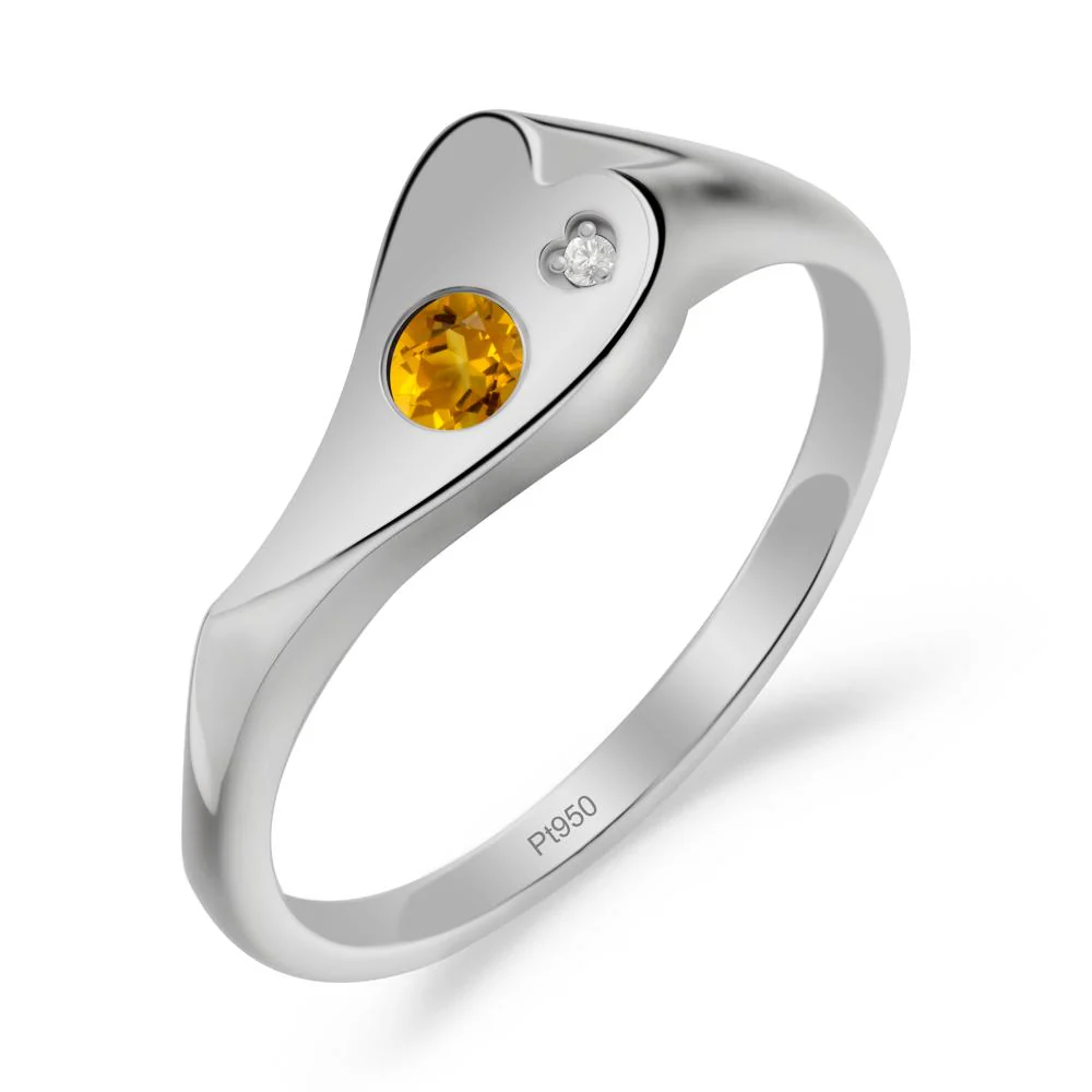 Citrine Heart Shaped Engagement Ring - Image 6