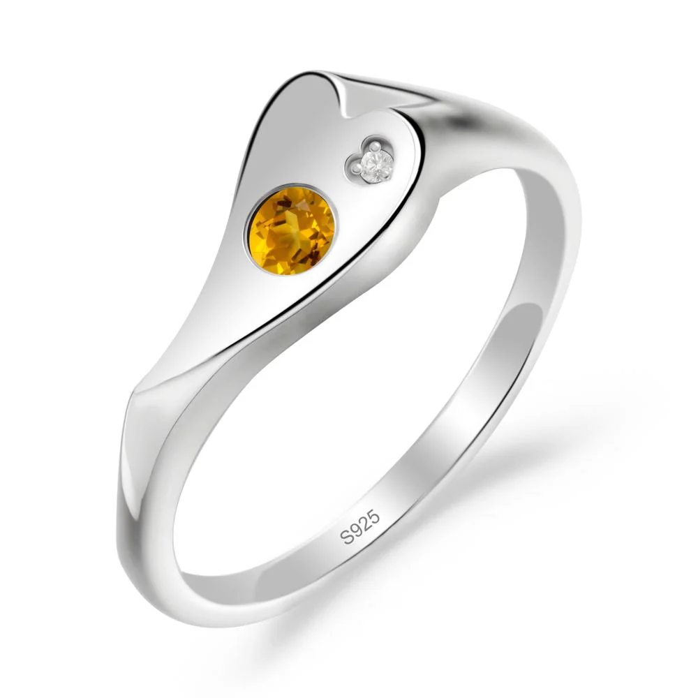 Citrine Heart Shaped Engagement Ring - Image 8