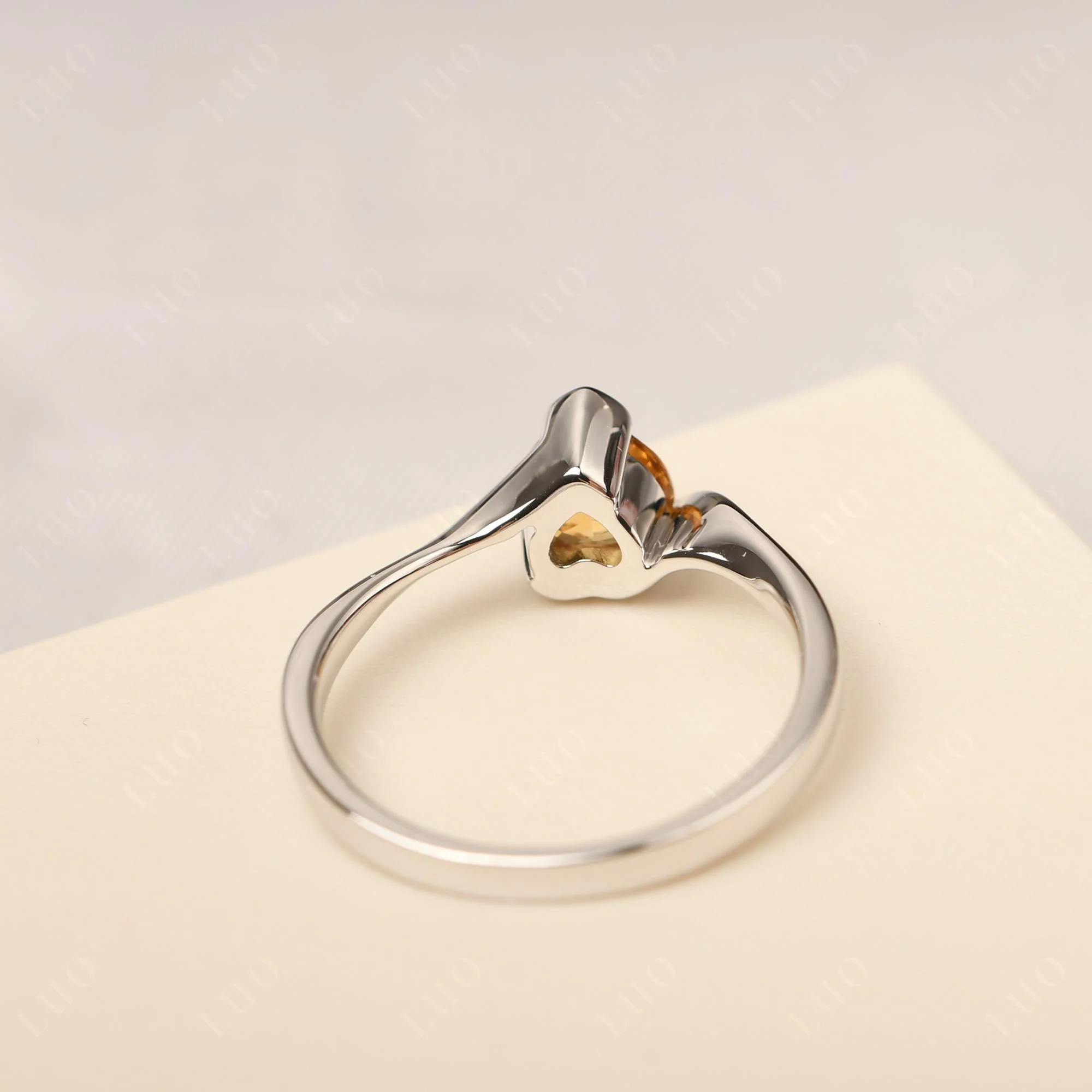 Heart Citrine Solitaire Engagement Ring - Image 12
