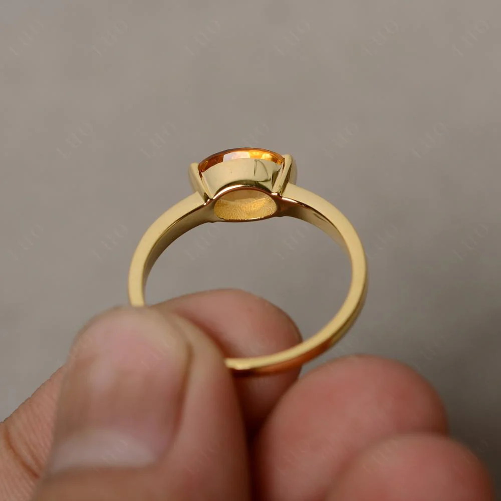 Oval Citrine Horizontal Engagement Ring - Image 30