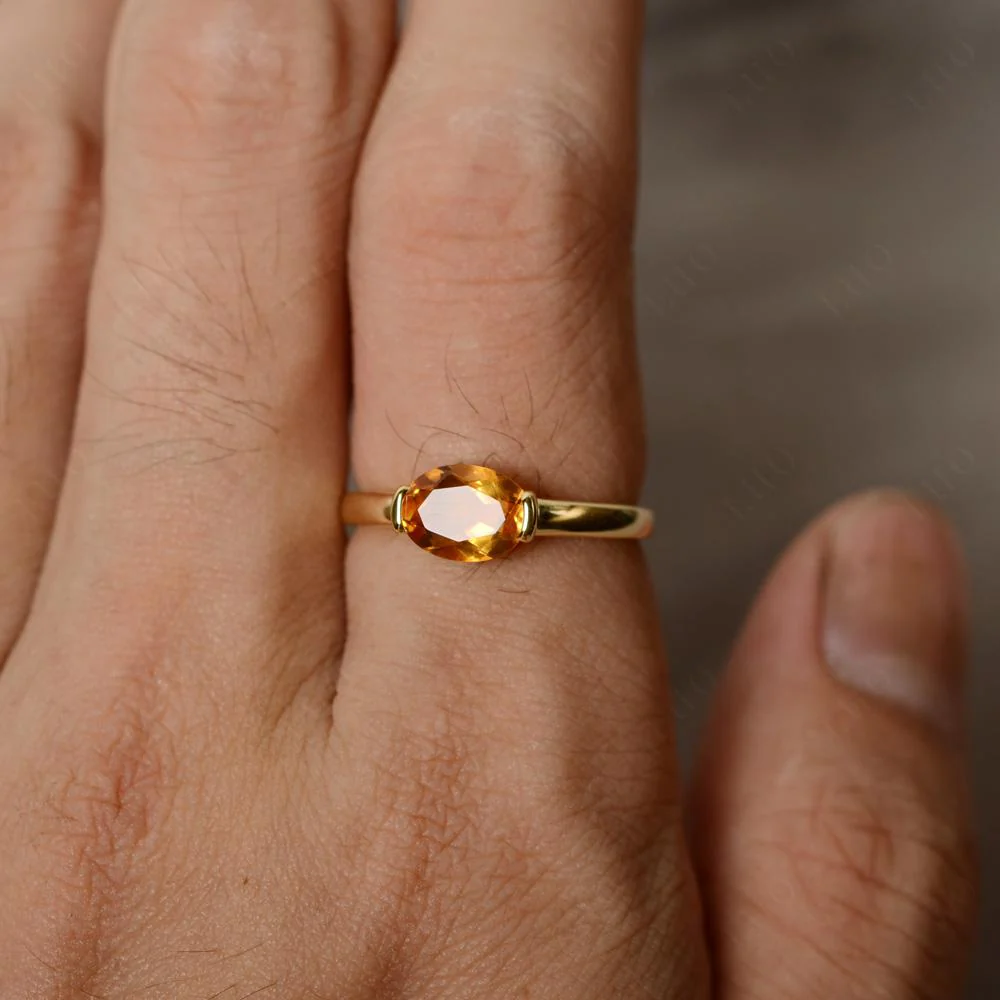 Oval Citrine Horizontal Engagement Ring - Image 31