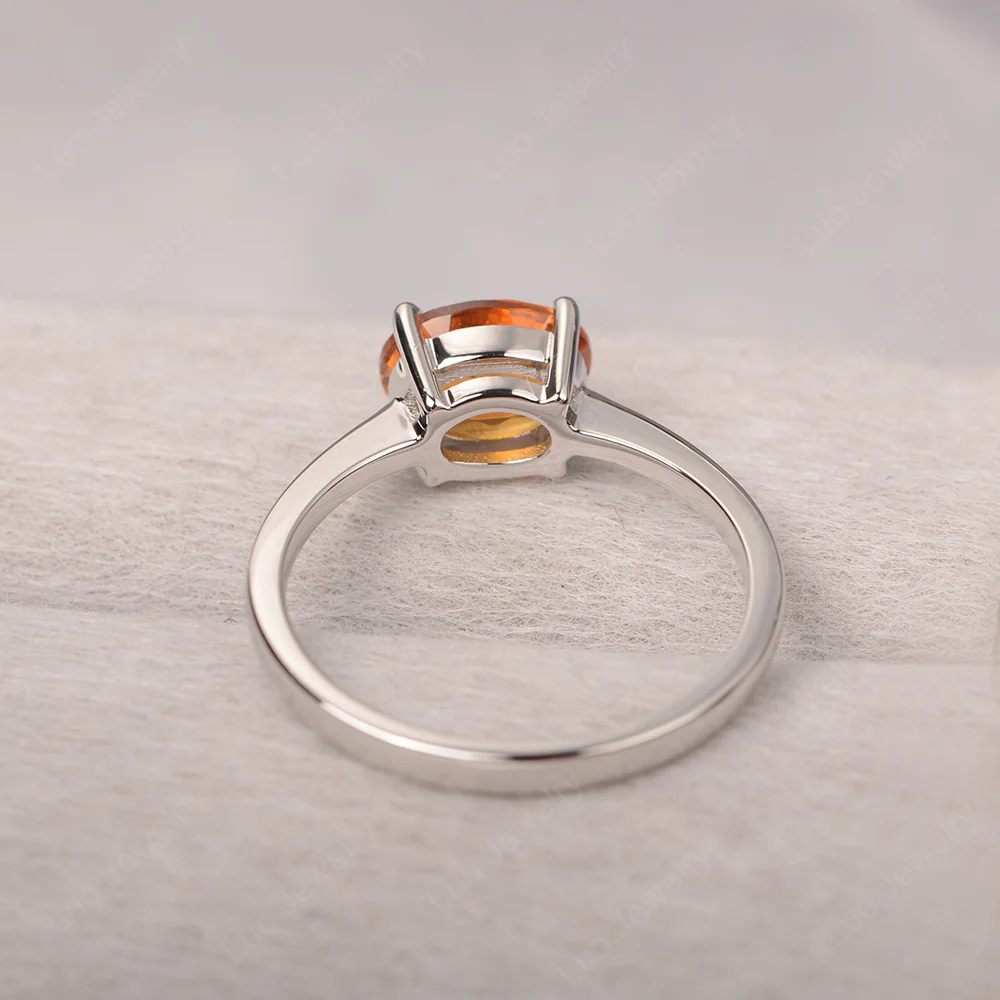 Citrine Oval Solitaire Engagement Ring - Image 3