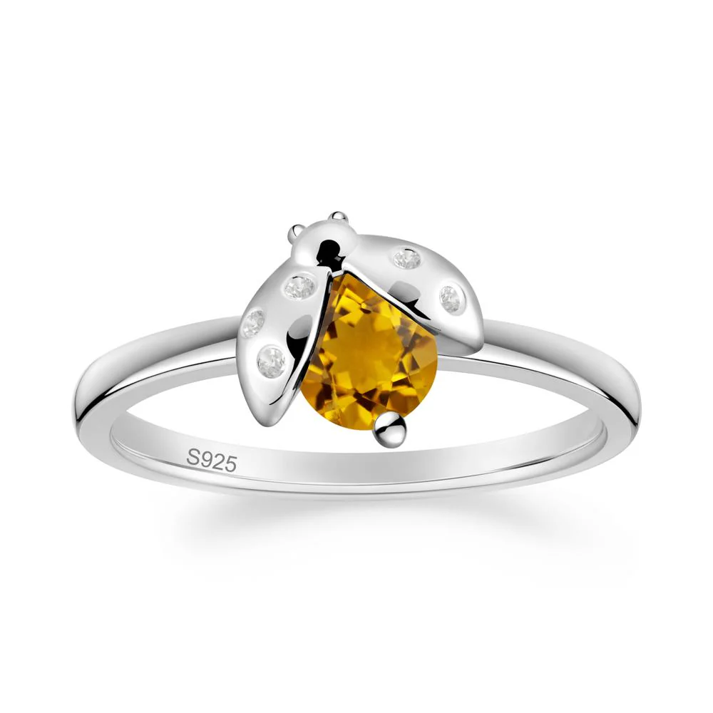 Citrine Ladybug Ring