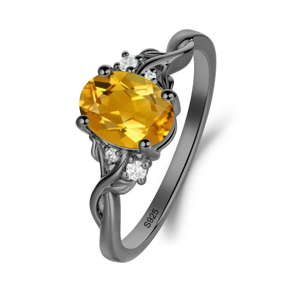 Citrine Leaf Twist Engagement Ring - Image 4
