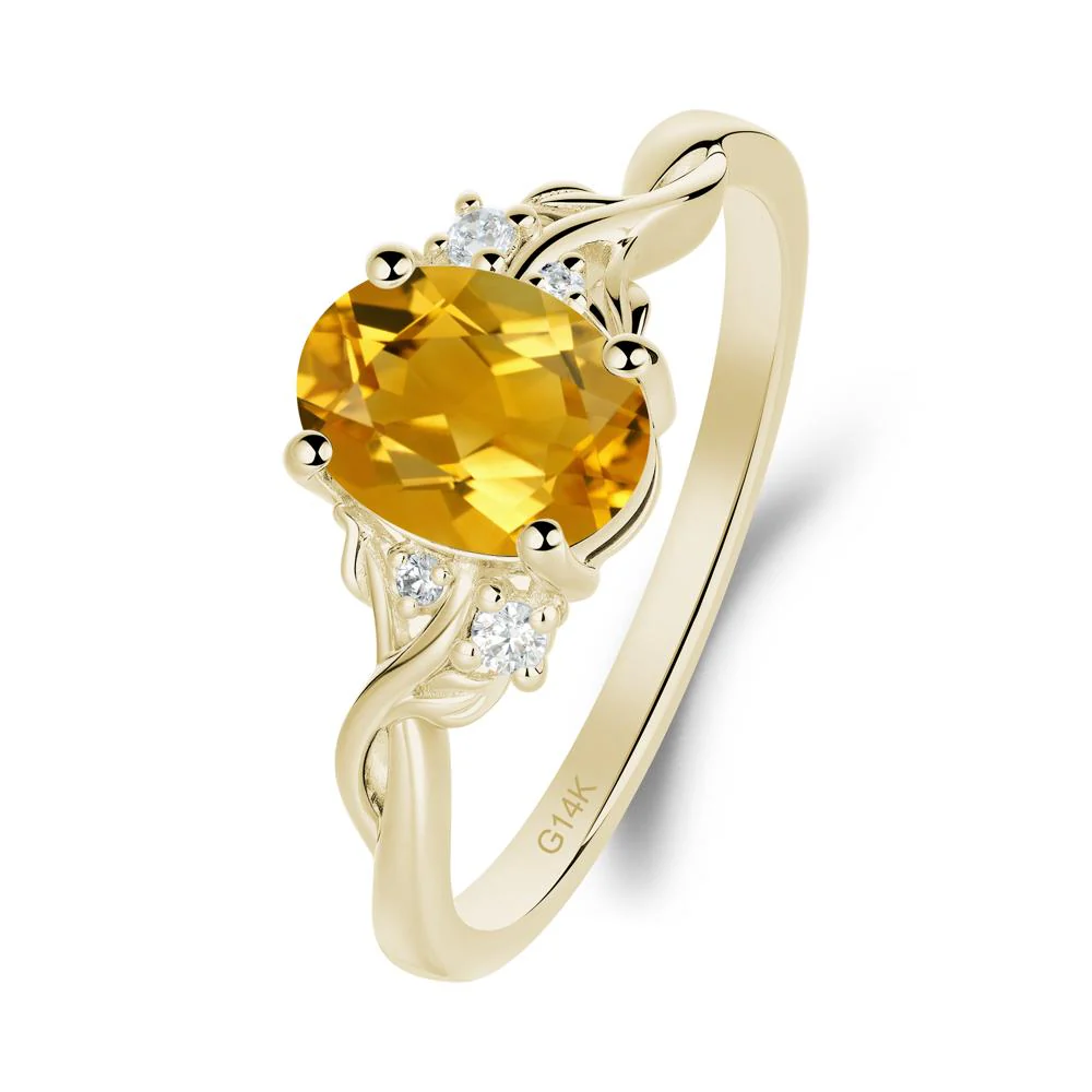 Citrine Leaf Twist Engagement Ring - Image 5