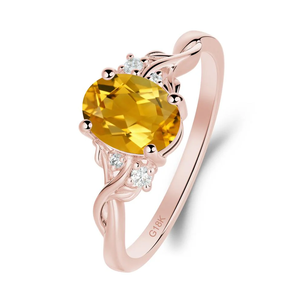 Citrine Leaf Twist Engagement Ring - Image 7