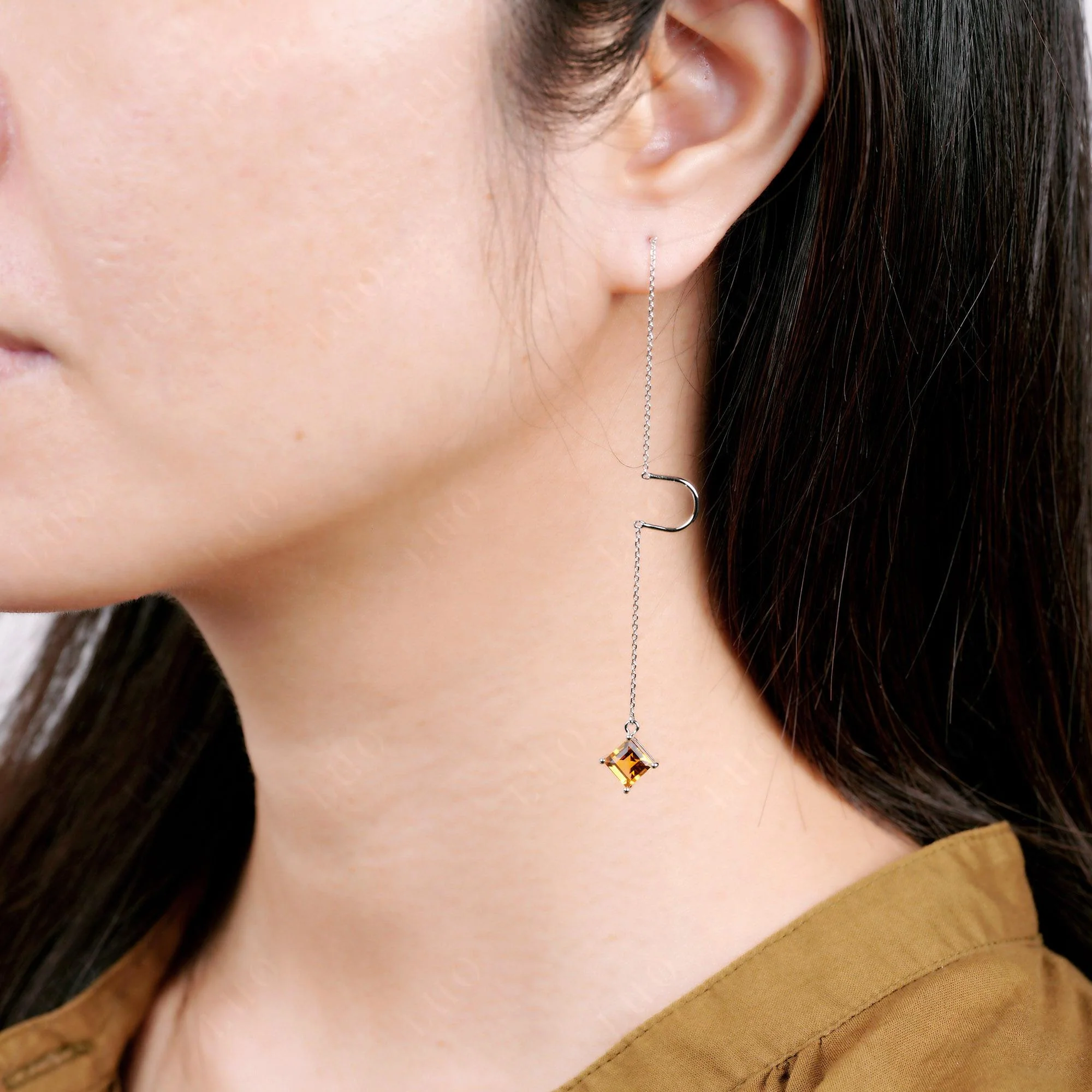 Citrine Long Dangle Earrings - Image 4