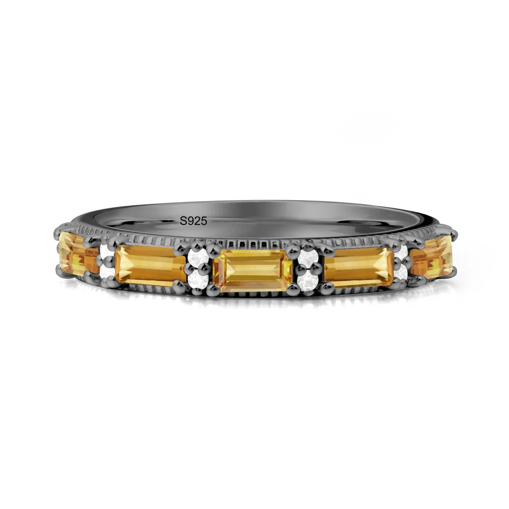 Citrine Milgrain Engagement Ring