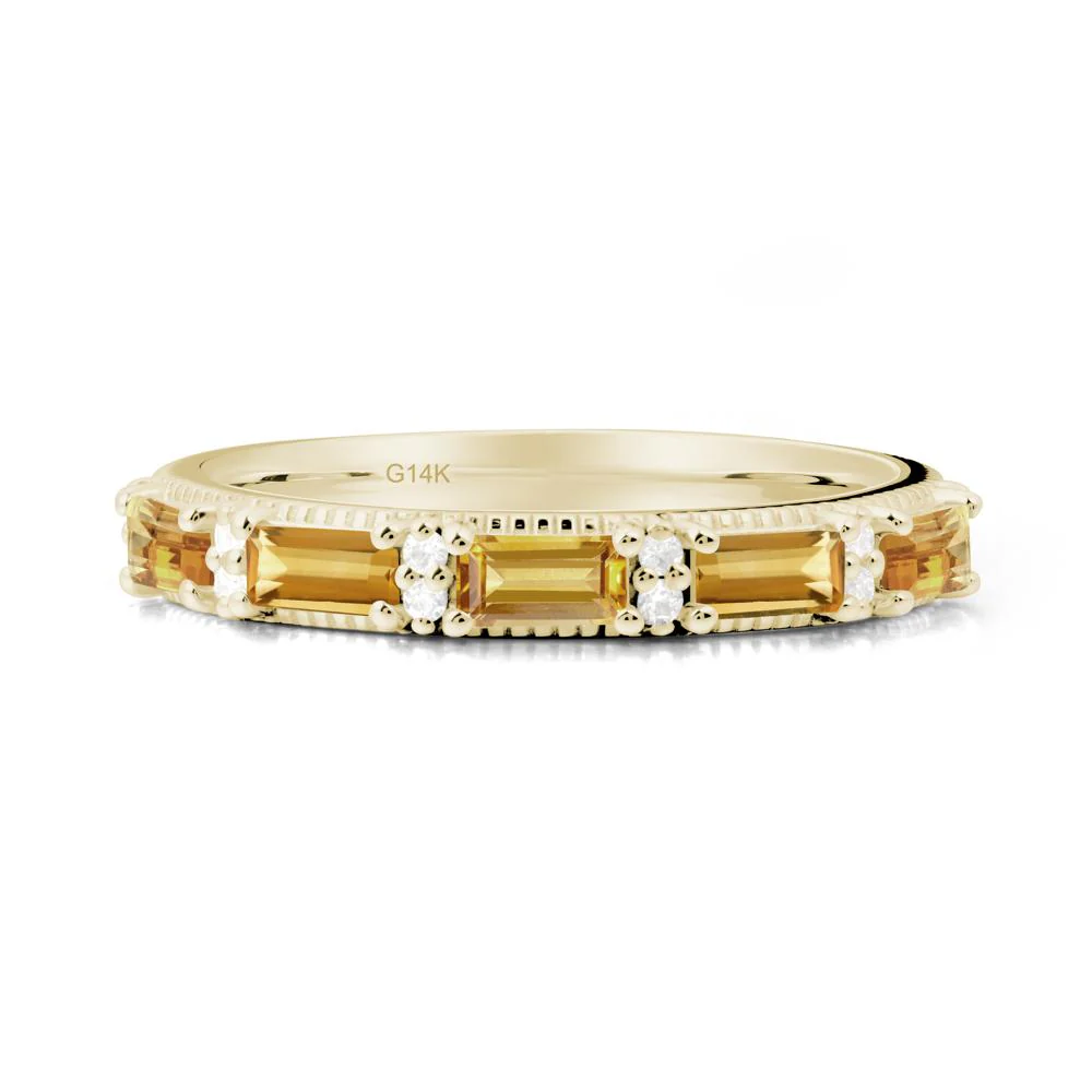 Citrine Milgrain Engagement Ring - Image 6