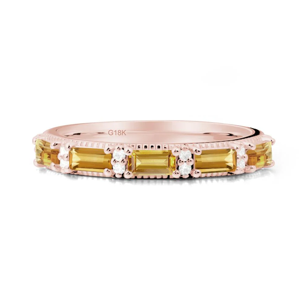 Citrine Milgrain Engagement Ring - Image 7
