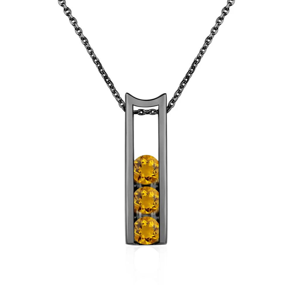 Citrine 3 Stones Mothers Necklace - Image 3