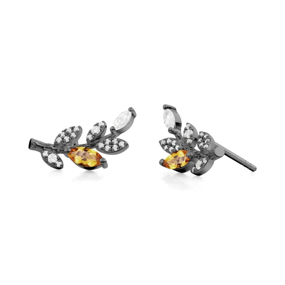 Citrine Olive Branch Stud Earrings - Image 2