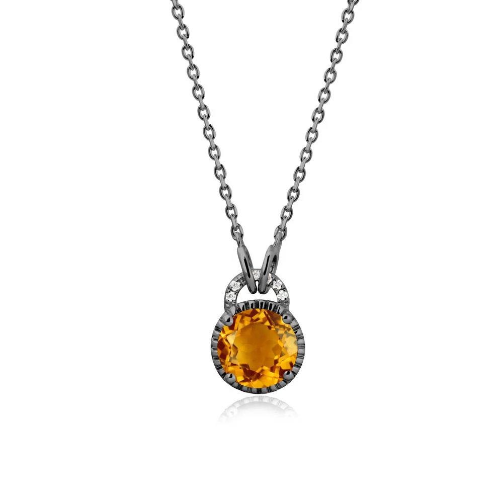 Citrine Pendant with Decorative Halo - Image 7