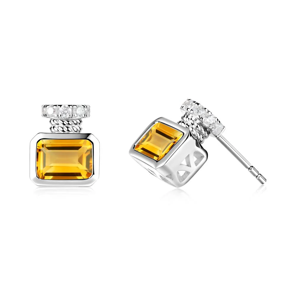 Citrine Perfume Bottle Design Earrings - Image 6