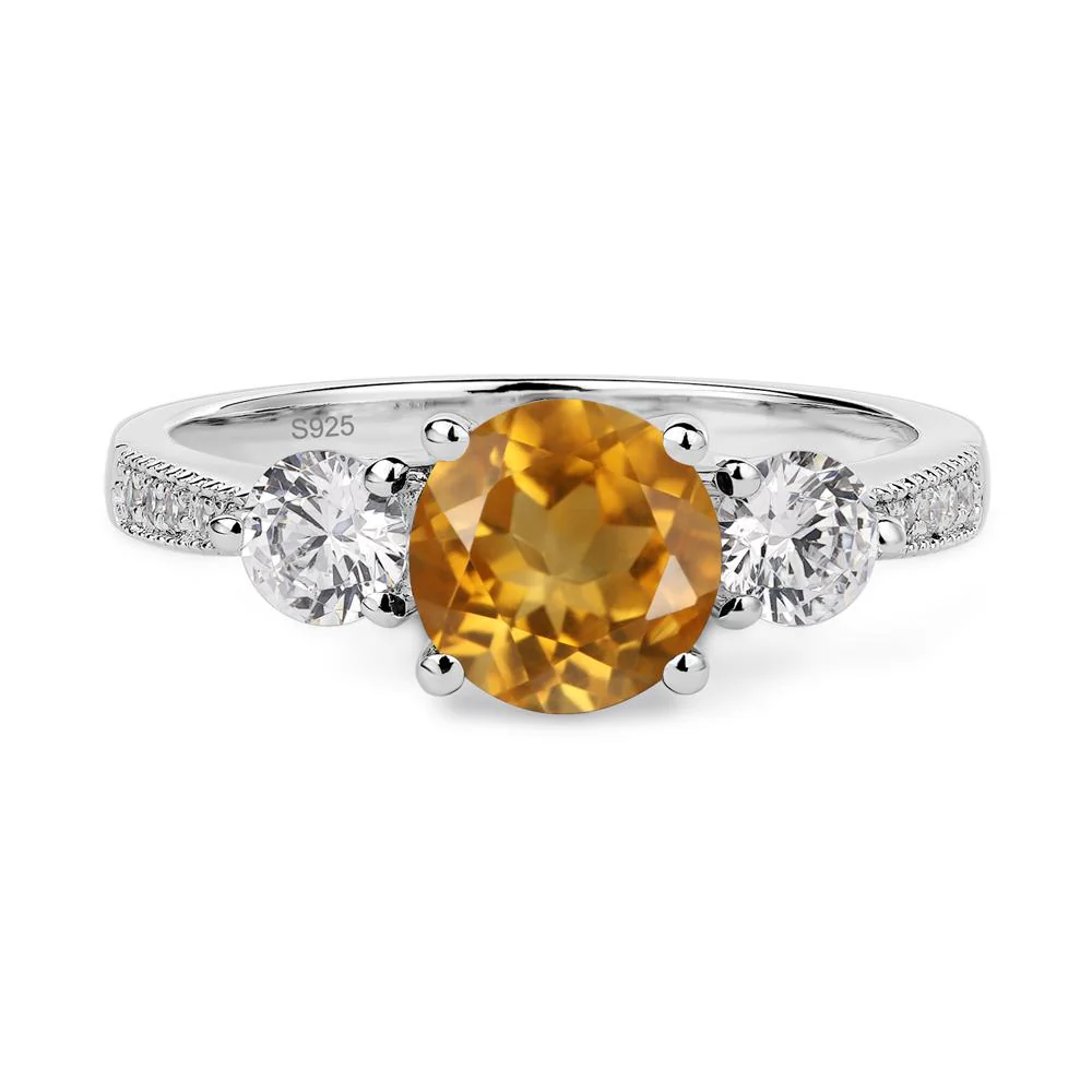 Citrine 3 Stone Engagement Ring - Image 2