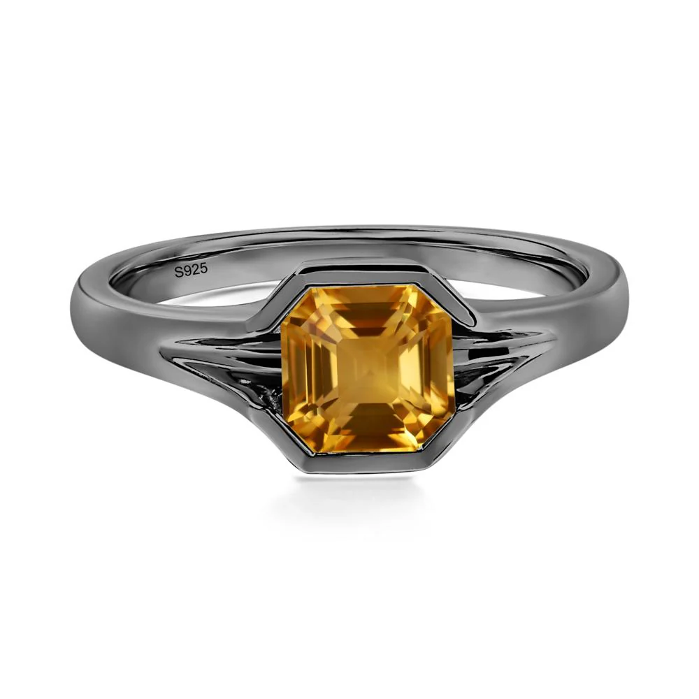 Citrine Bezel Set Engagement Ring - Image 2