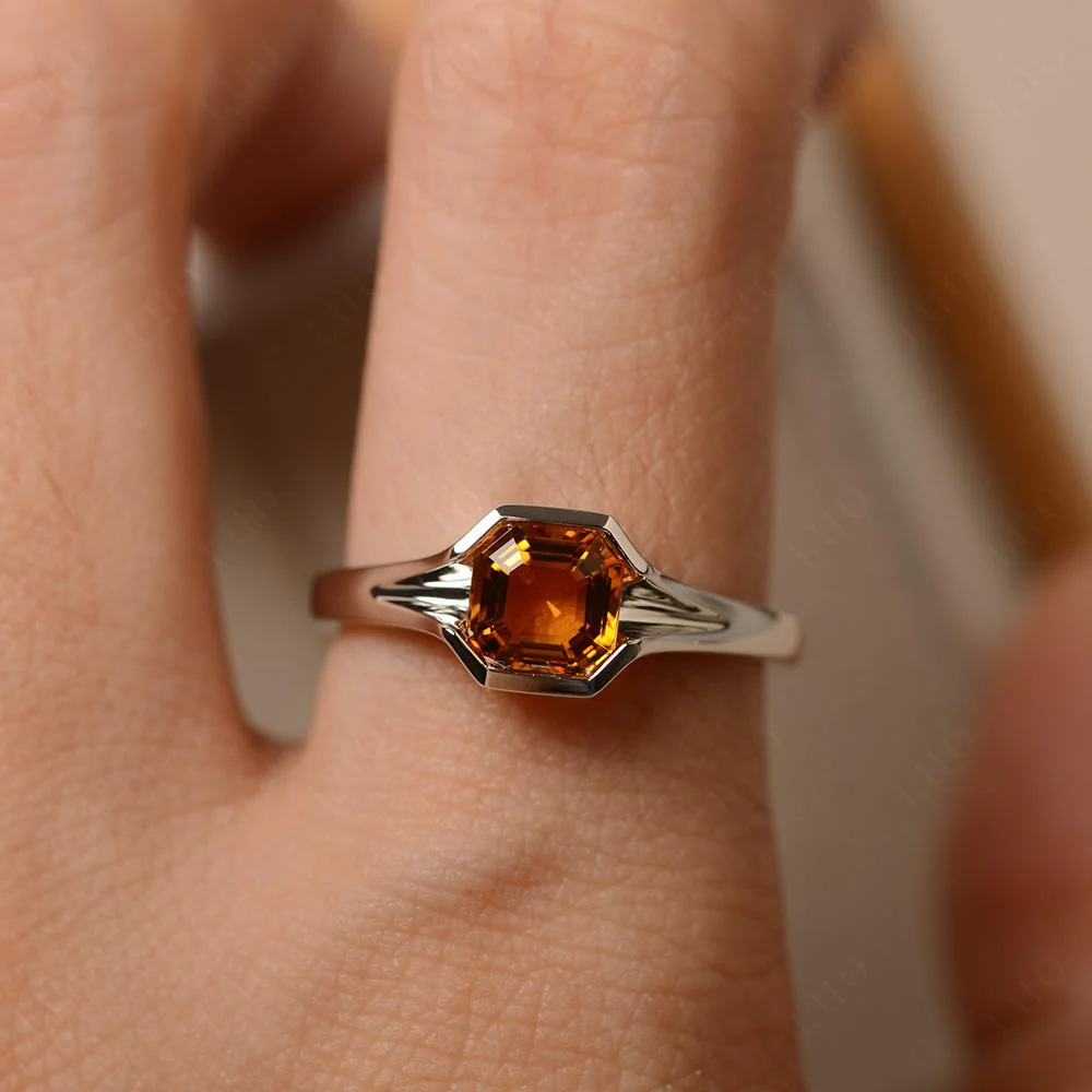Citrine Bezel Set Engagement Ring - Image 32