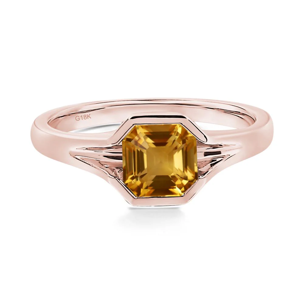 Citrine Bezel Set Engagement Ring - Image 8