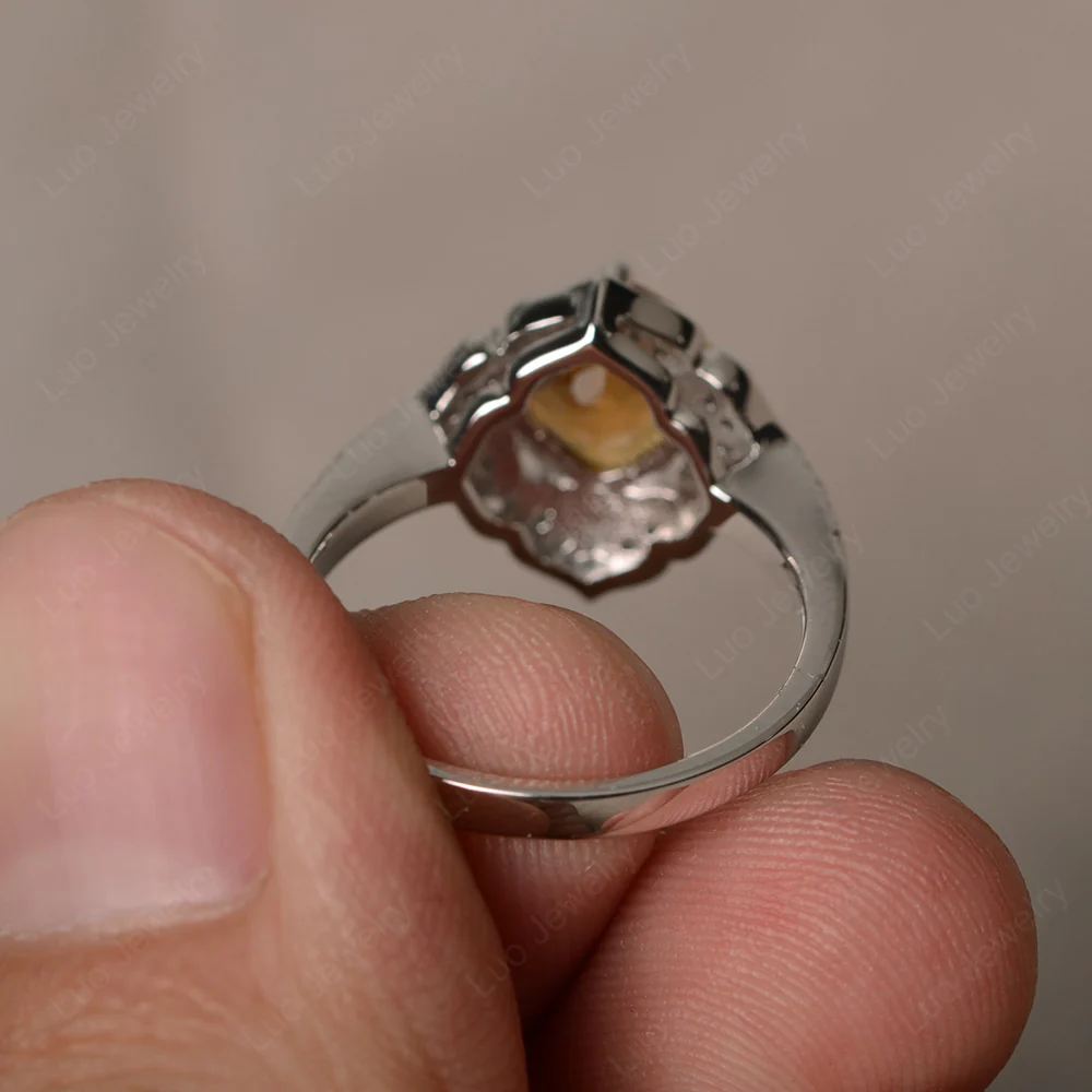 Citrine Ring Cushion Cut Kite Set - Image 3