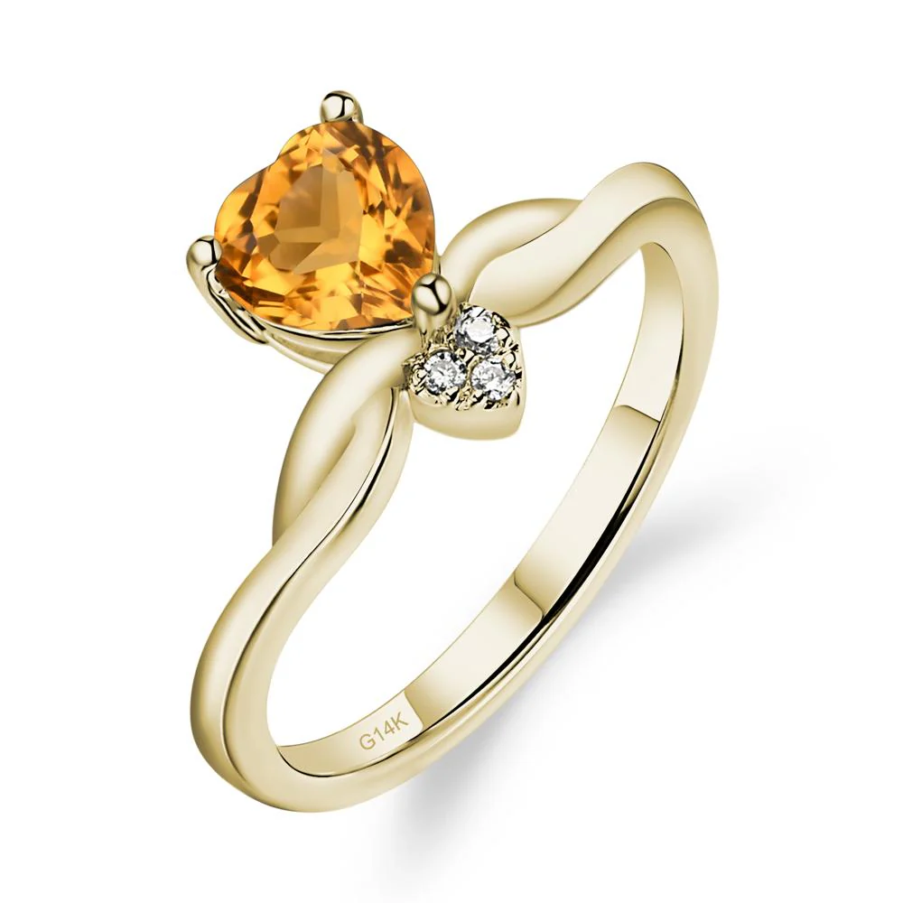 Dainty Twisted Citrine Engagement Ring - Image 4