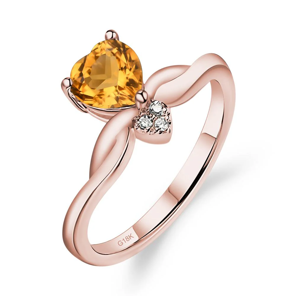 Dainty Twisted Citrine Engagement Ring - Image 9