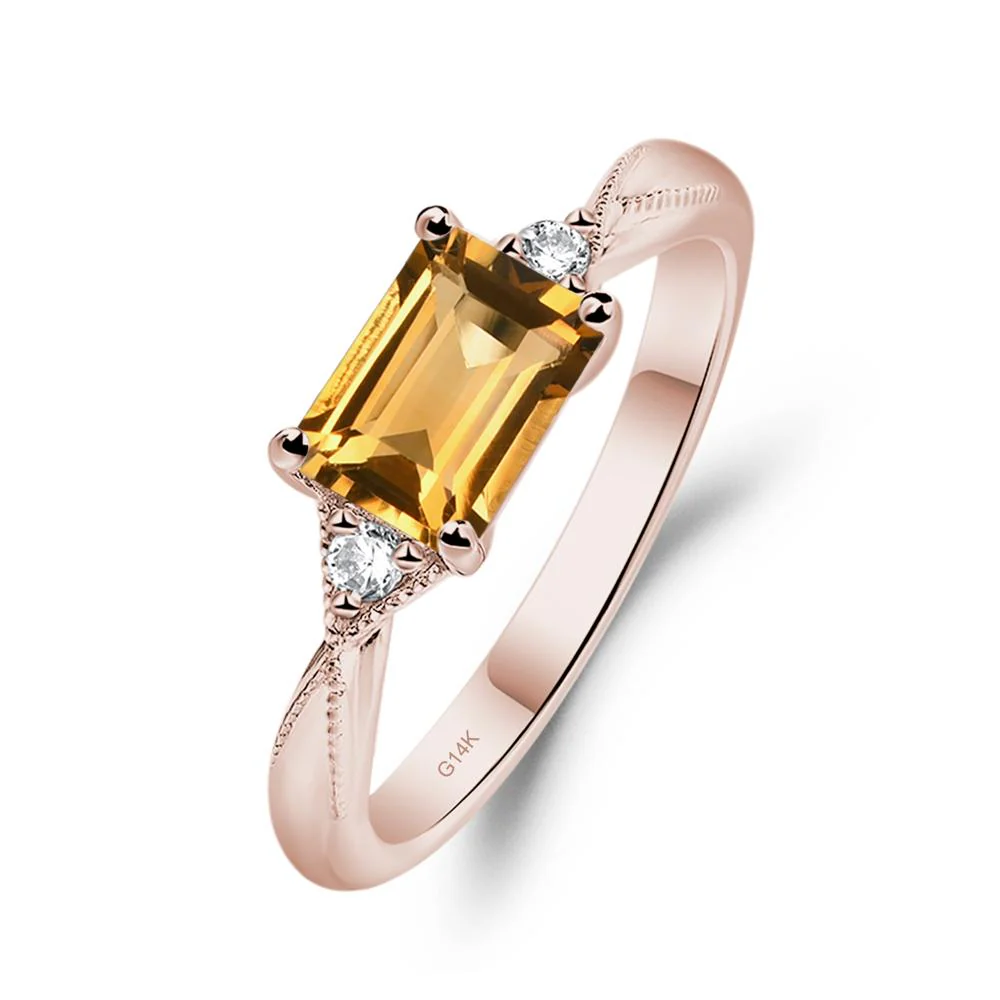 Citrine Milgrain Ring