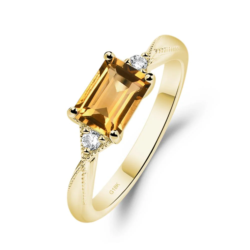 Citrine Milgrain Ring - Image 8