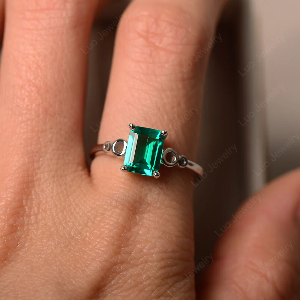 Emerald Infinity Solitaire Ring - Image 4