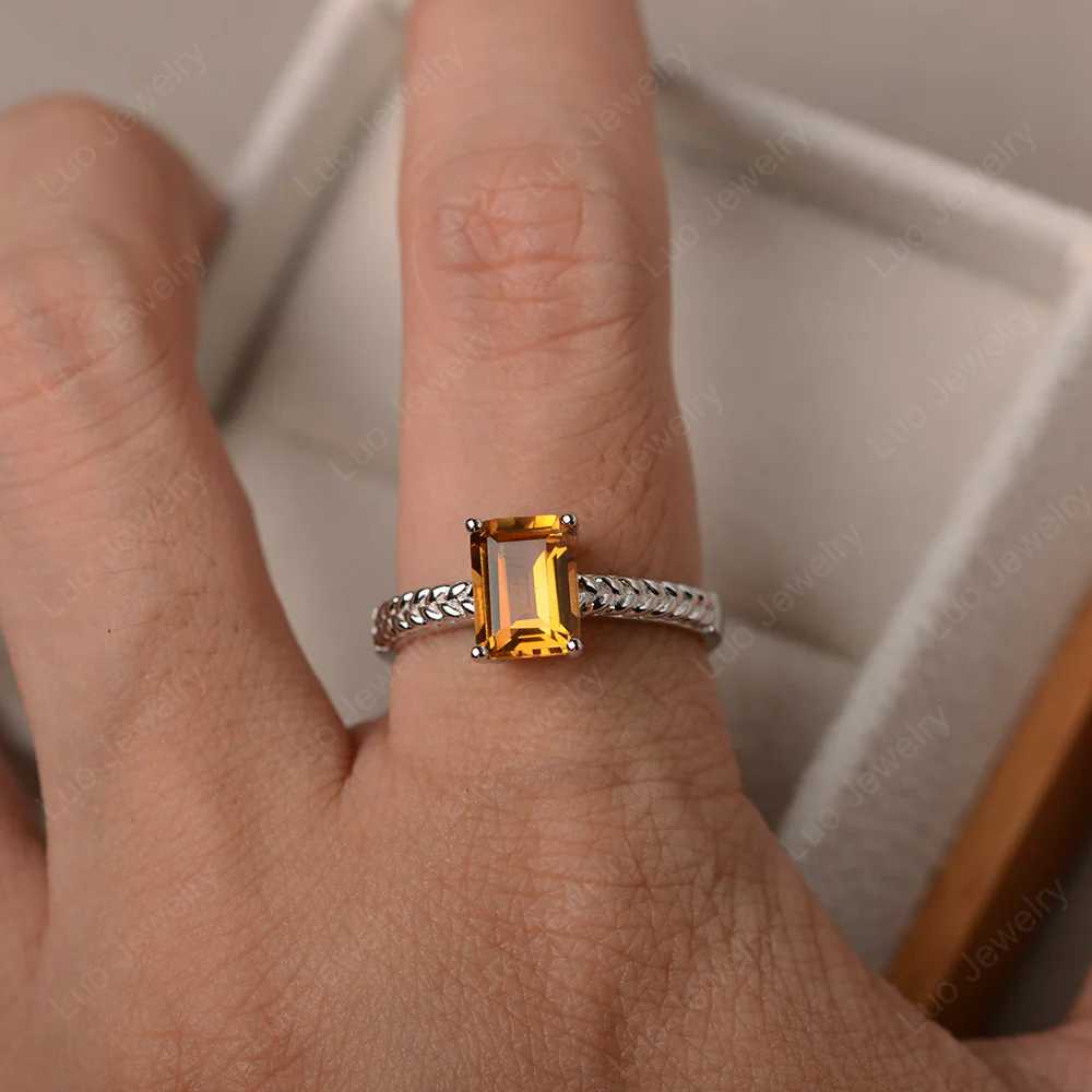 Citrine Woven Engagement Ring - Image 4