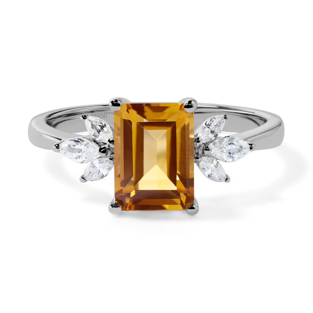 Sunburst Emerald Cut Citrine Ring - Image 6