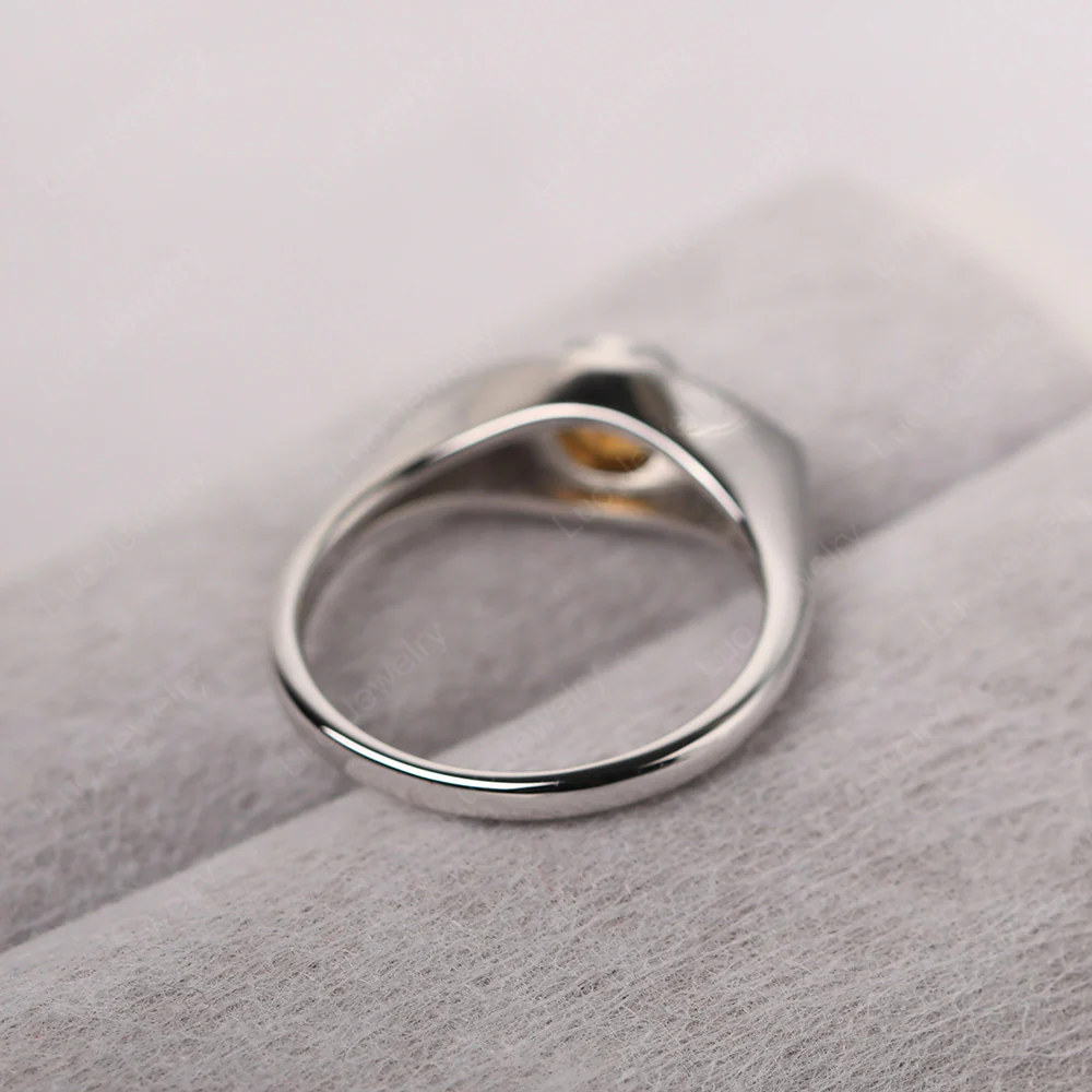 Citrine Bezel Set Evil Eye Ring - Image 3