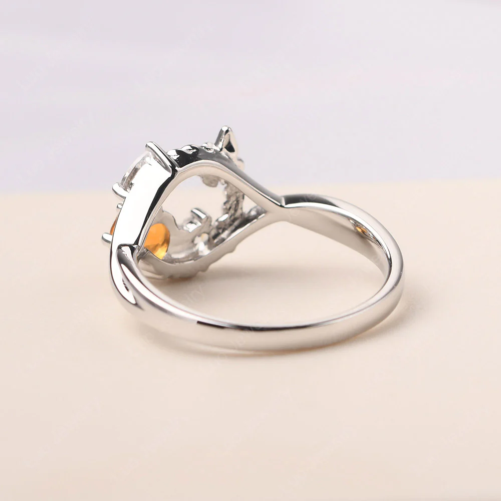 Vine and Butterfly Ring with Citrine - Image 3