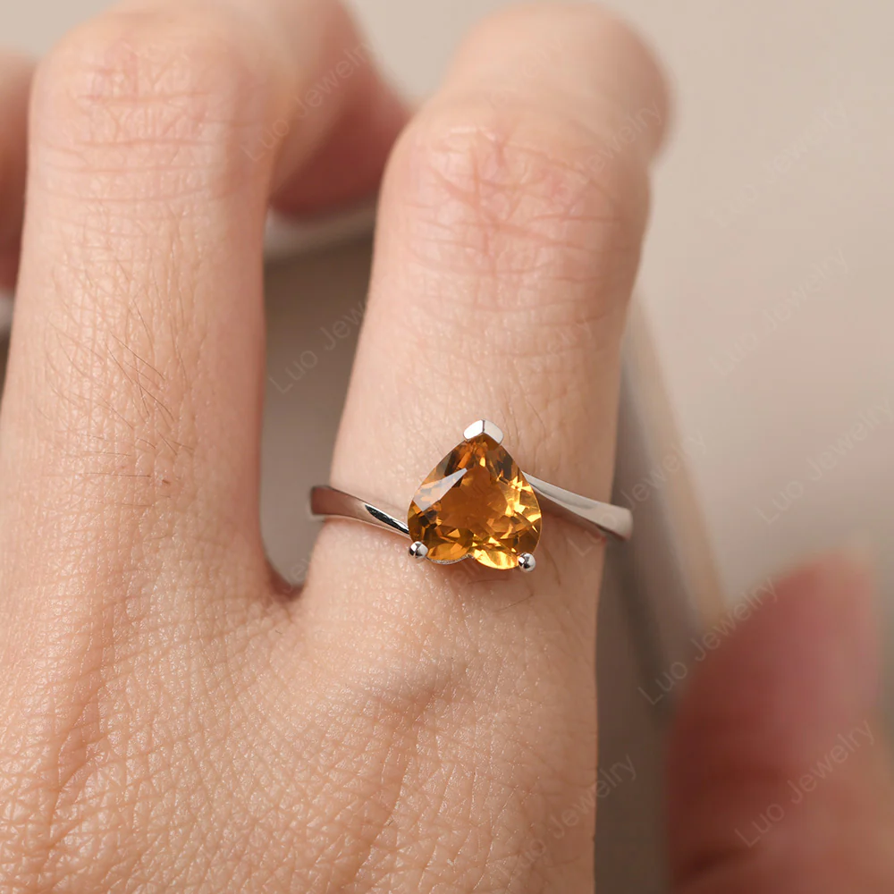 Citrine Heart Bypass Ring - Image 5