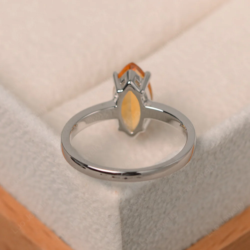 Citrine Solitaire Marquise Ring - Image 3