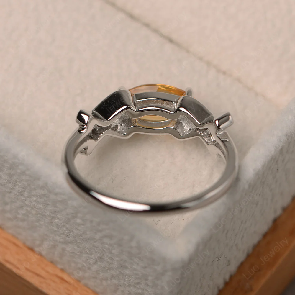 Citrine East West Criss Cross Ring - Image 3