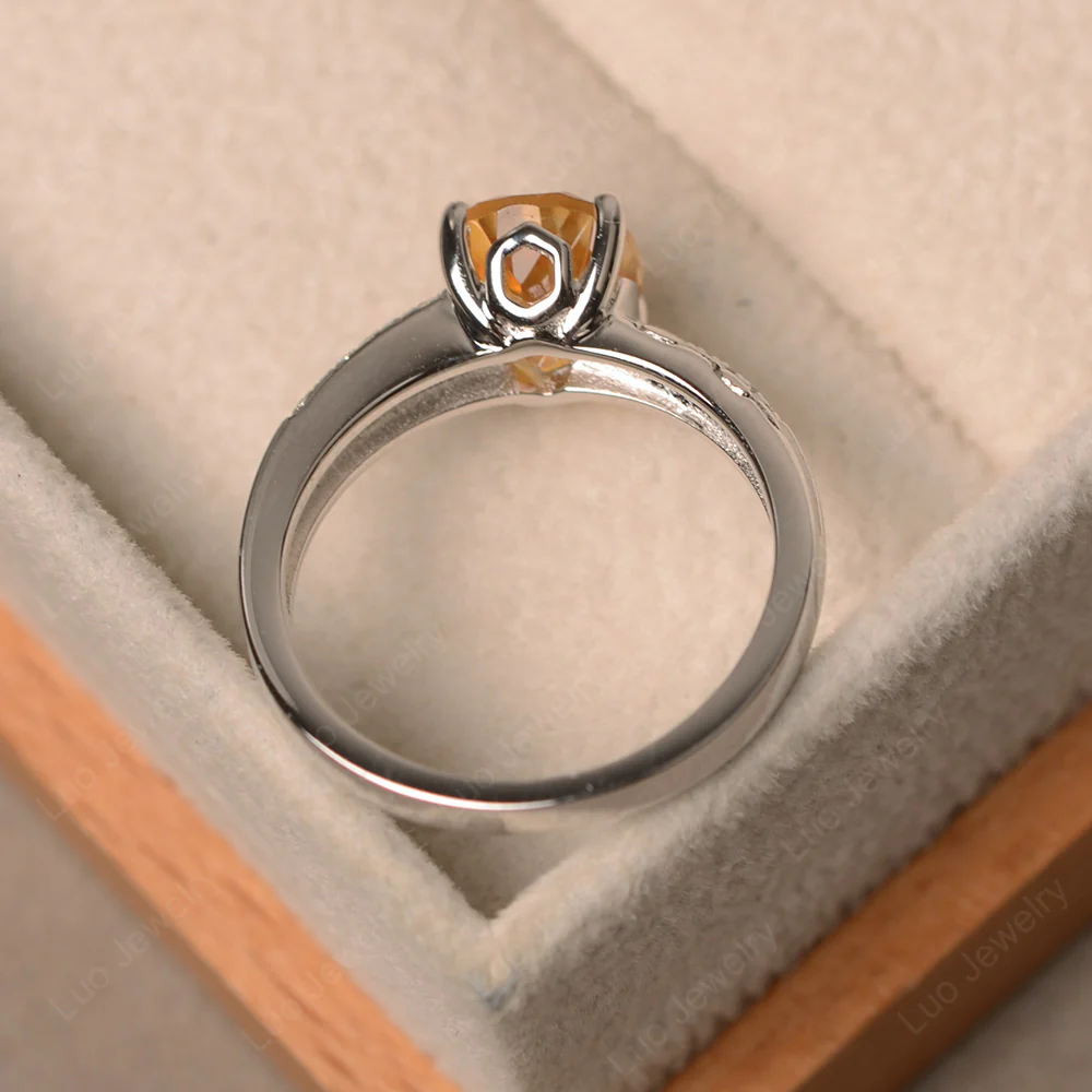 Vintage Style Oval Cut Citrine Ring - Image 3
